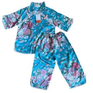 Children’s Chinese Qipao Floral 2-Piece Set
